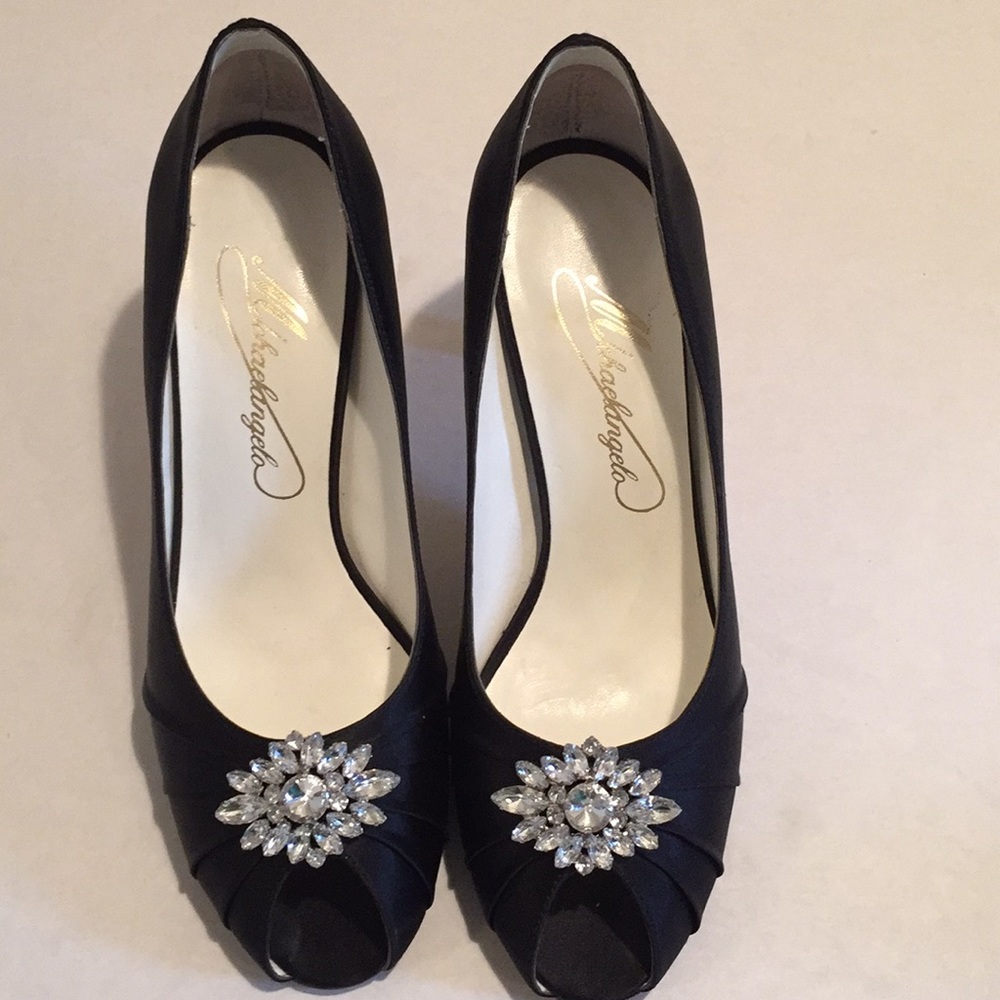 Mjohaelangelo Rhinestone Black Women Pumps- Size7B